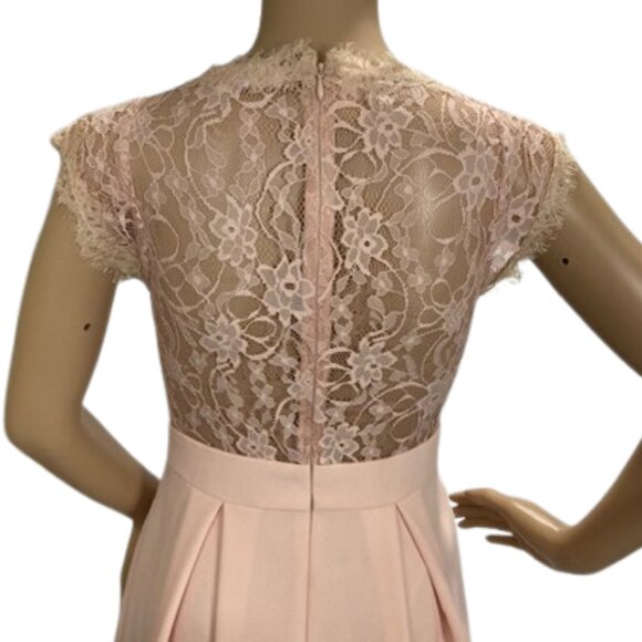 BCBGeneration Elegant Lace-Back Peach Party Dress with Pockets - Picture 8 of 10